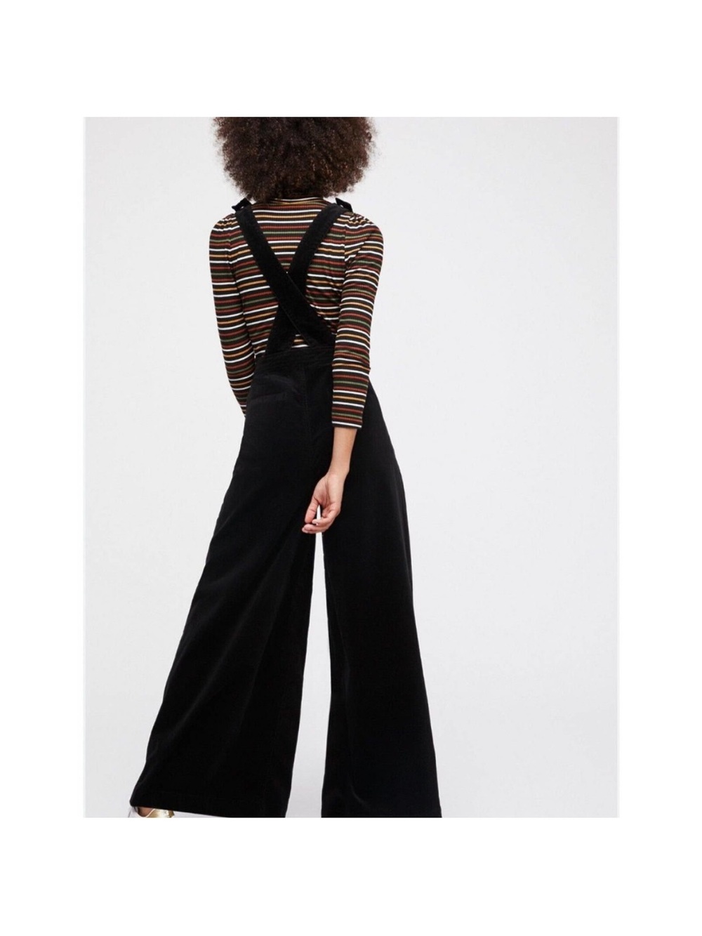 Free People We The Free Women's Black Old School Love Jumpsuit Size 27 Fall Boho - Picture 3 of 10
